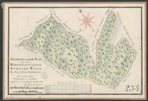 Geometrischer Plan von dem Herrschaftlichen Stollen-Wald im Amt Stauffenberg