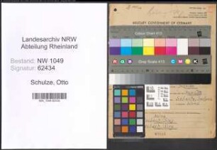 Entnazifizierung Otto Schulze , geb. 04.10.1903 (Fabrikant)