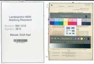 Entnazifizierung Erich Karl Menzel , geb. 01.08.1901 (Lehrer)