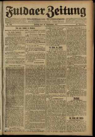 Ausgabe vom Freitag, den 21. September 1917.