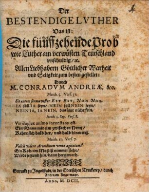 Der bestendige Luther ...