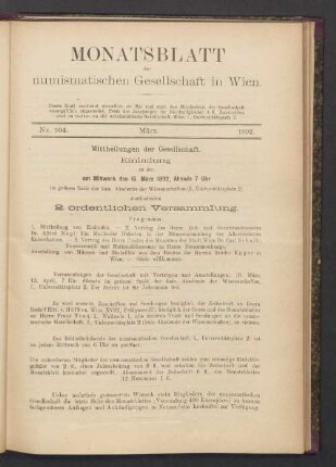 Nr. 104. März. 1892