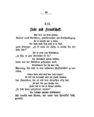 XIX. Liebe und Freundschaft