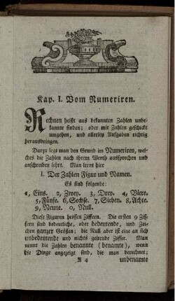 Kapitel I. Vom Numeriren.