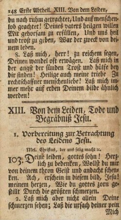 XIII. Von dem Leiden, Tode und Begräbniß Jesu