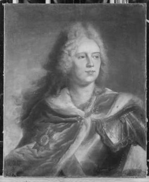 Bildnis des sächsischen Kurprinzen Friedrich August : Hyacinthe Rigaud (1659-1743). König August III. als Kurprinz. Öl auf Leinwand, 250 x 173 cm. Dresden: Gemäldegalerie Alte Meister, Kat. 1908, Nr. 760