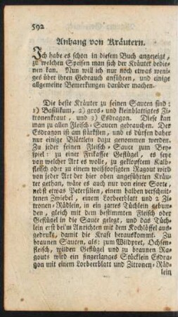 Anhang von Kräutern.