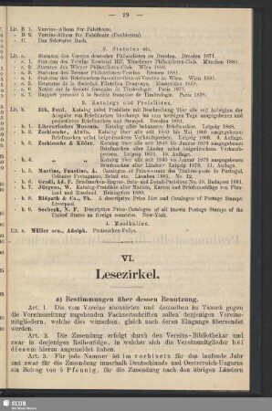 VI. Lesezirkel