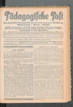 Volksnot und Lehrerschaft