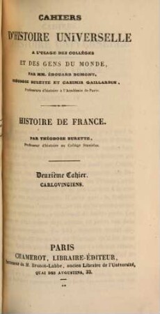 Histoire de France, 2. Carlovingiens