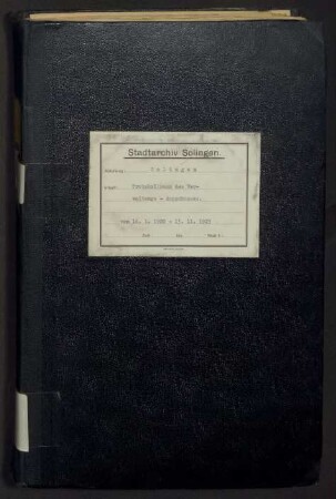 Solingen: Verwaltungsausschuss 1920-1923
