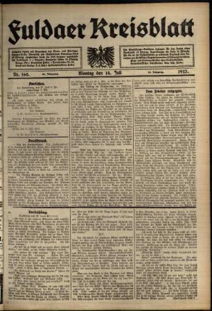 Ausgabe vom Montag, den 14. Juli 1913.