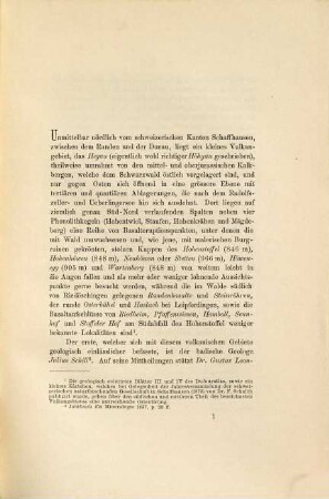 Die Basalte des Hegau's : Eine petrographische Studie. Inaug.-Diss. d. Univ. Zürich