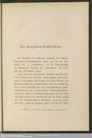 Das Franziskaner-Barfüßerkloster