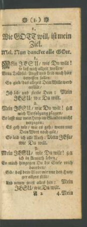 1. Wie GOTT will, ist mein Ziel
