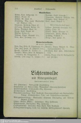 Lichtenwalde mit Rittergutsbezirk