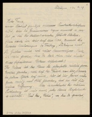 Brief von Rudolf Ehrenberg an Franz Rosenzweig