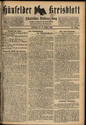 Ausgabe vom Dienstag, den 10. August 1926.