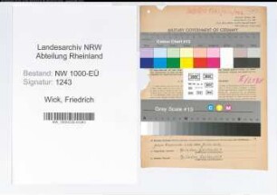 Entnazifizierung Friedrich Wick, geb. 08.04.1897 (Kaufm.Angest.)
