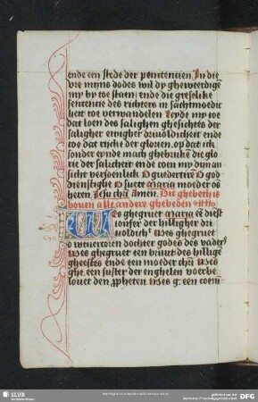 205v-206r: Gebet zu Maria (Pseudo-Bernhard: Ave Maria, ancilla sanctae Trinitatis, nl.)