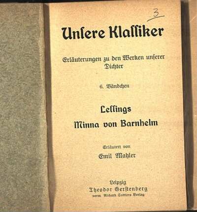 Lessings Minna von Barnhelm