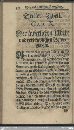 Cap. X. Der äuserlichen Ubel, und verdrieslichen Bewegungen