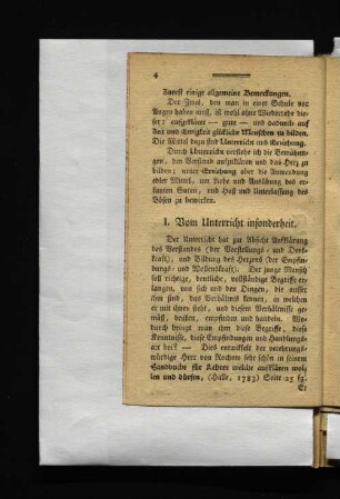 I. Vom Unterricht insonderheit.