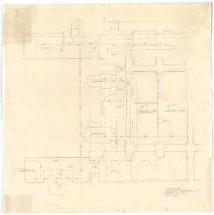 Döllgast, Hans; München; Alte Pinakothek, Wiederaufbau - Keller West (Grundriss)