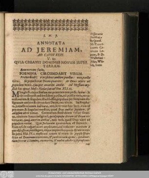 Annotata Ad Ieremiam, Ad Caput XXXI. V. 22.