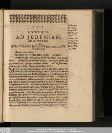 Annotata Ad Ieremiam, Ad Caput XXXI. V. 22.