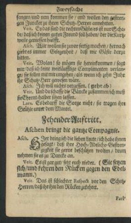 Zehender Auftritt.