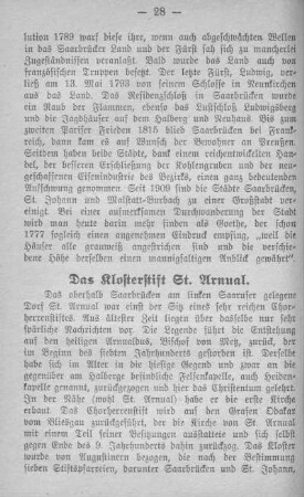 Das Klosterstift St. Arnual.