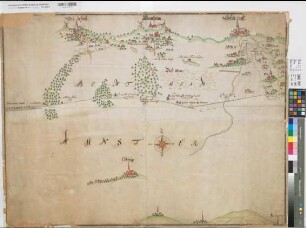 Bentheim (Grafschaft) Münster (Hochstift) Grenze bei Gildehaus, Bentheim, Schüttorf, Ohne und Ochtrup 1 Nachdruck (1991) um 1720 o.M. 77 x 103 Bem.: Ortsansichten, Burg Bentheim KSM Nr. 812