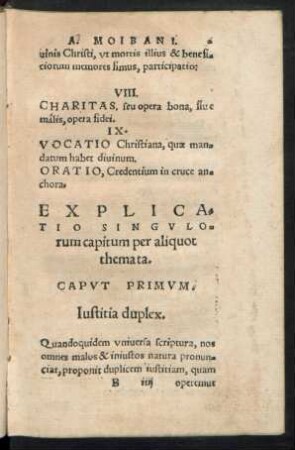 Explicatio Singulorum capitum per aliquot themata.