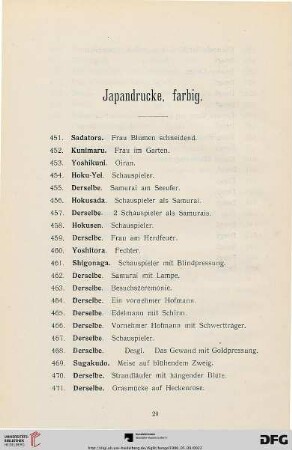 Japandrucke, farbig (Nr. 451-522)
