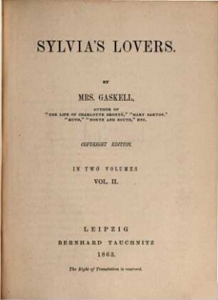Sylvia's lovers, 2