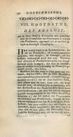 VIII. hoofdstuk. Het besluit; dat de Oost-Indischer kerkeraden niet gerechtigt zyn tot het aanstellen...