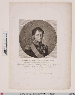 Bildnis Ernst I. (Anton Carl Ludwig), 1806 Herzog zu Sachsen-Coburg -Saalfeld u. 1826-44 zu Coburg u. Gotha