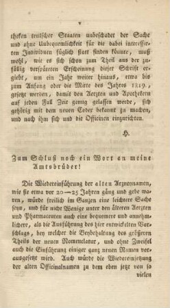 Zum Schluß noch ein Wort an meine Amtsbrüder