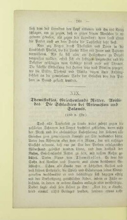 XIX. Themistokles, Griechenlands Retter. Aristides. Die Schlachten bei Artemision und Salamis