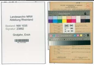 Entnazifizierung Erich Grotjahn , geb. 10.02.1906 (Tabellierer)
