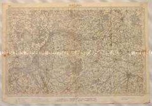 Topographische Karte der Gegend um Roeselare (Roulers) und Diksmuide (Dixmude) in der Provinz Westflandern des Königreichs Belgien