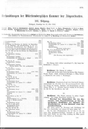 161. Sitzung, Stuttgart, 12.5.1906