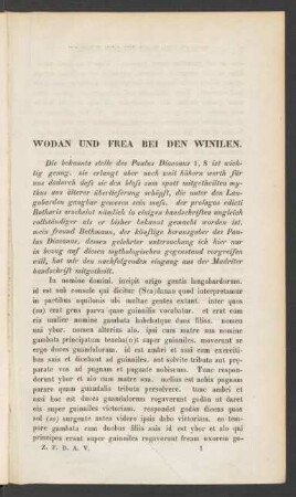 Wodan Und Frea Bei Den Winilen.