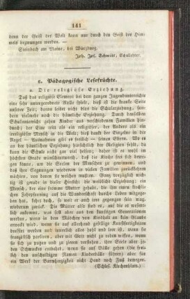 Pädagogische Lesefrüchte