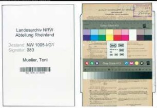 Entnazifizierung Toni Mueller , geb. 06.11.1905 (Sekretaerin)