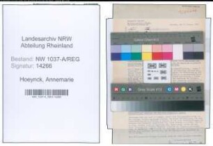 Entnazifizierung Annemarie Hoeynck , geb. 00.00.0000 ()