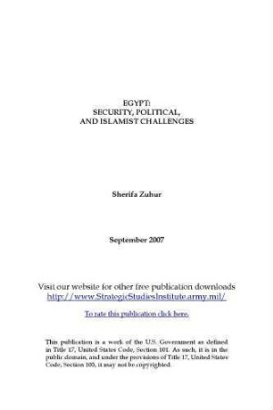 Egypt: security, political, and Islamist challenges