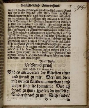 Leichen-Spruch aus Apoc. VII. 13. - 17.