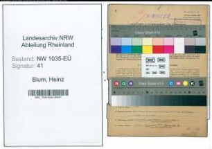 Entnazifizierung Heinz Blum , geb. 30.04.1913 (Kaufmaennischer Angestellter)